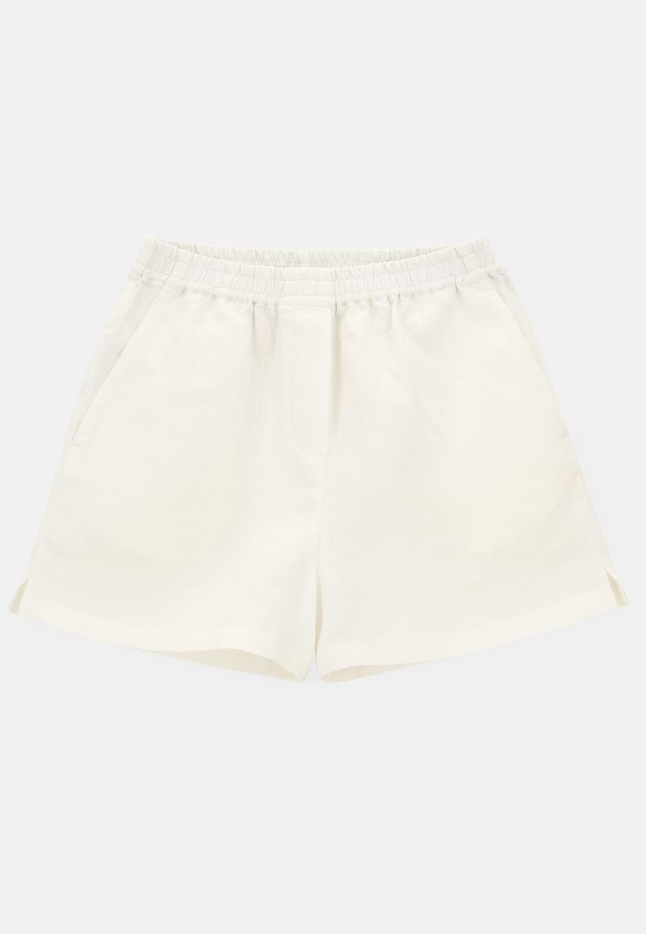 Bermudas Aus Leinen, Weiß, hi-res