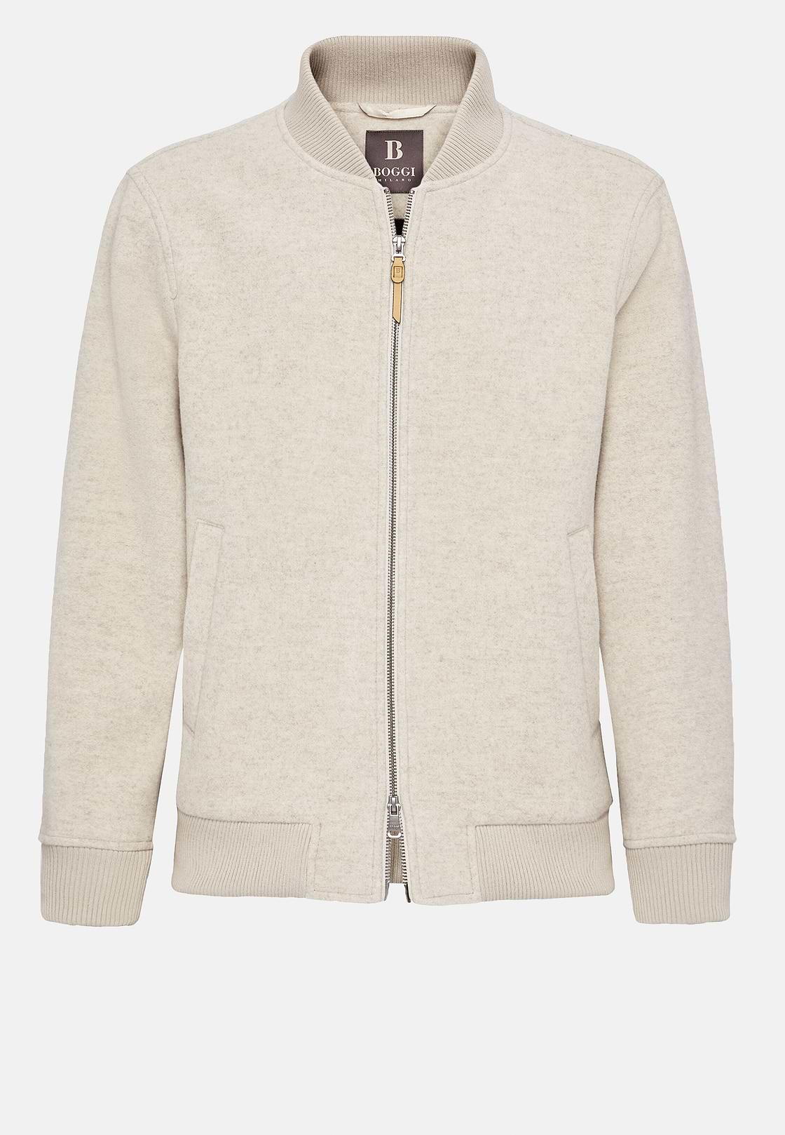 Bomber Jacket In Padded Wool, Sand, hi-res