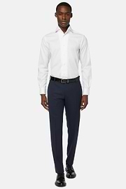 Regular Fit White Pinpoint Cotton Shirt, White, hi-res
