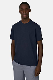 T-Shirt aus elastischer Supima-Baumwolle, Navy blau, thumb, 1