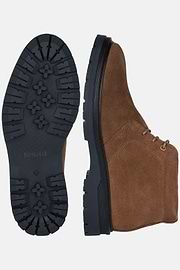 Suede Leather Ankle Boots, Brown, hi-res