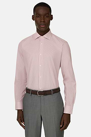 Camicia A Righe In Cotone Regular Fit, Burgundy, thumb, 1