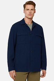 Veste Chemise En Lin, bleu marine, hi-res