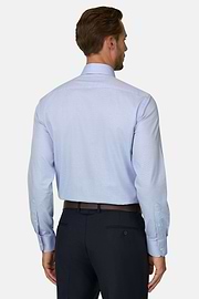 Shirt Patterned Cotton Slim Fit, Light Blue, thumb, 6
