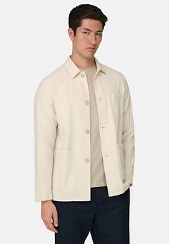 Giacca Camicia In Cotone Lino