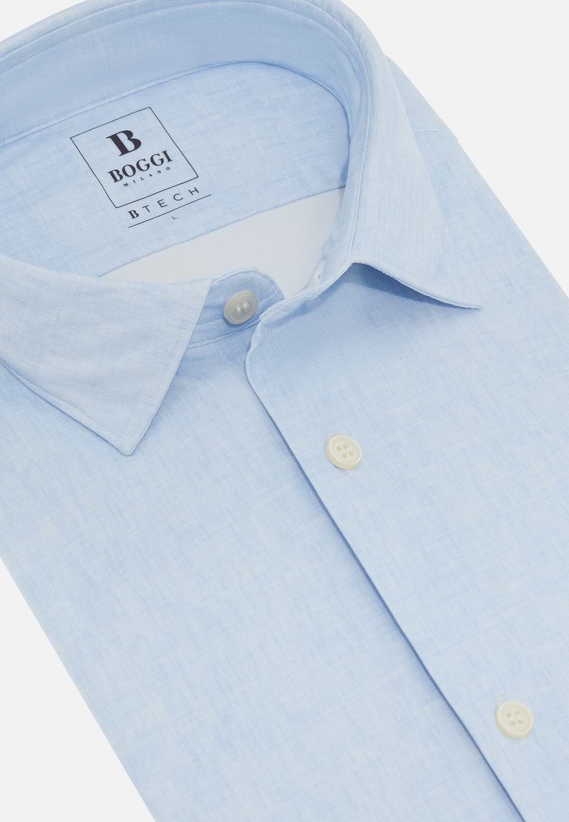 Slim Fit Stretch Nylon Shirt, Light Blue, hi-res
