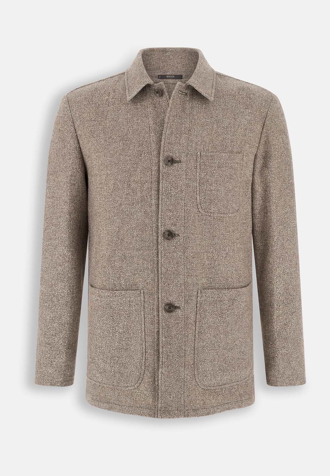 Structured Shacket in Wool Silk Cashmere, Taupe, hi-res, 6