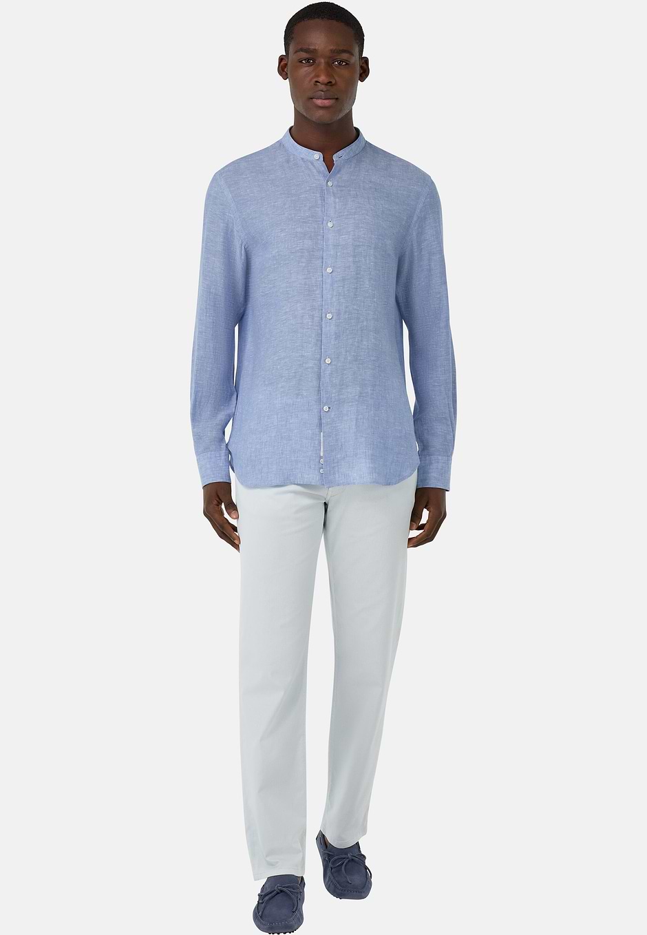 Regular Fit Linen Shirt, Light Blue, hi-res