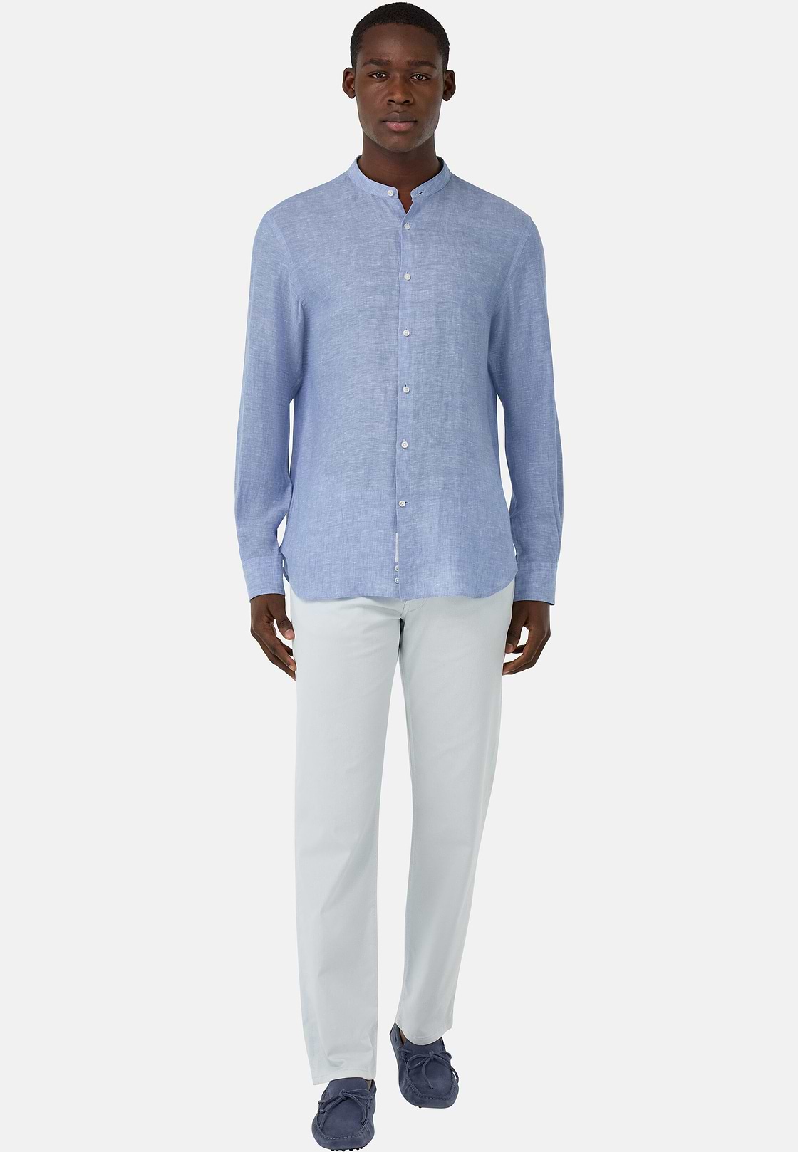 Regular Fit Linen Shirt, Light Blue, hi-res