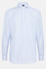 Chemise Rayée En Coton Dobby Regular Fit, Bleu clair, hi-res