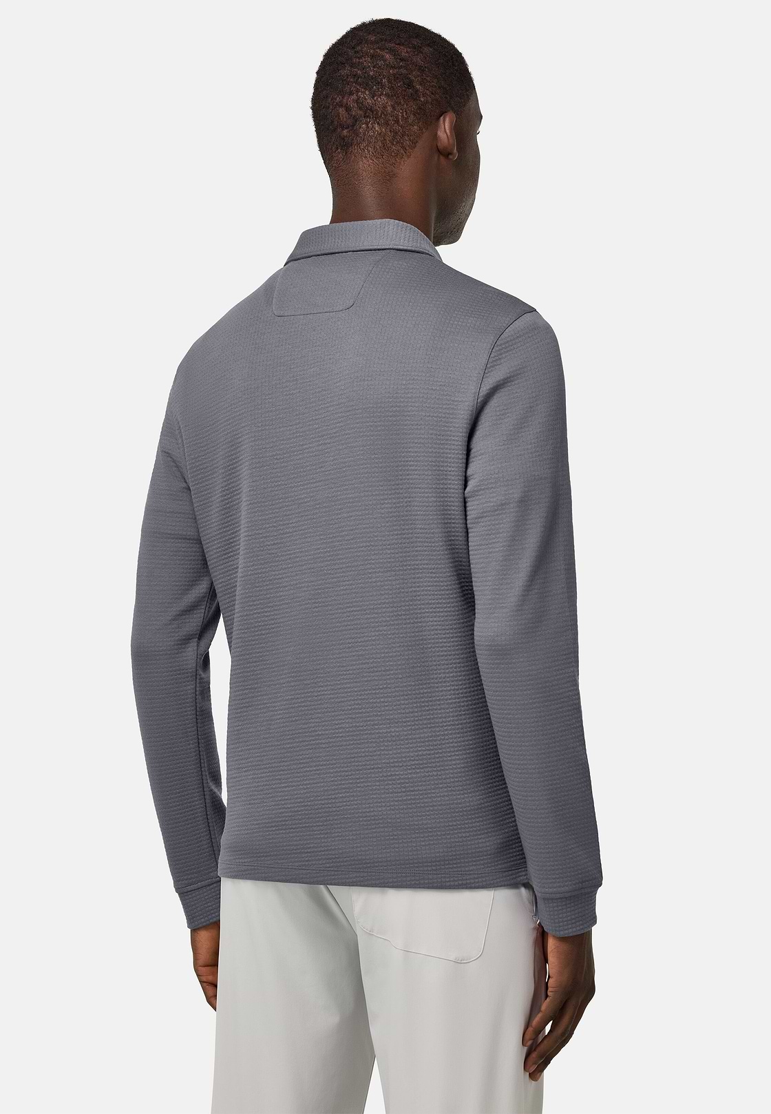 Half-Zip Sweatshirt in a Cotton Blend, Charcoal, hi-res