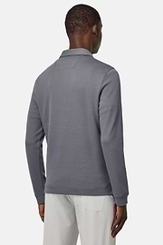 Half-Zip Sweatshirt in a Cotton Blend, Charcoal, hi-res