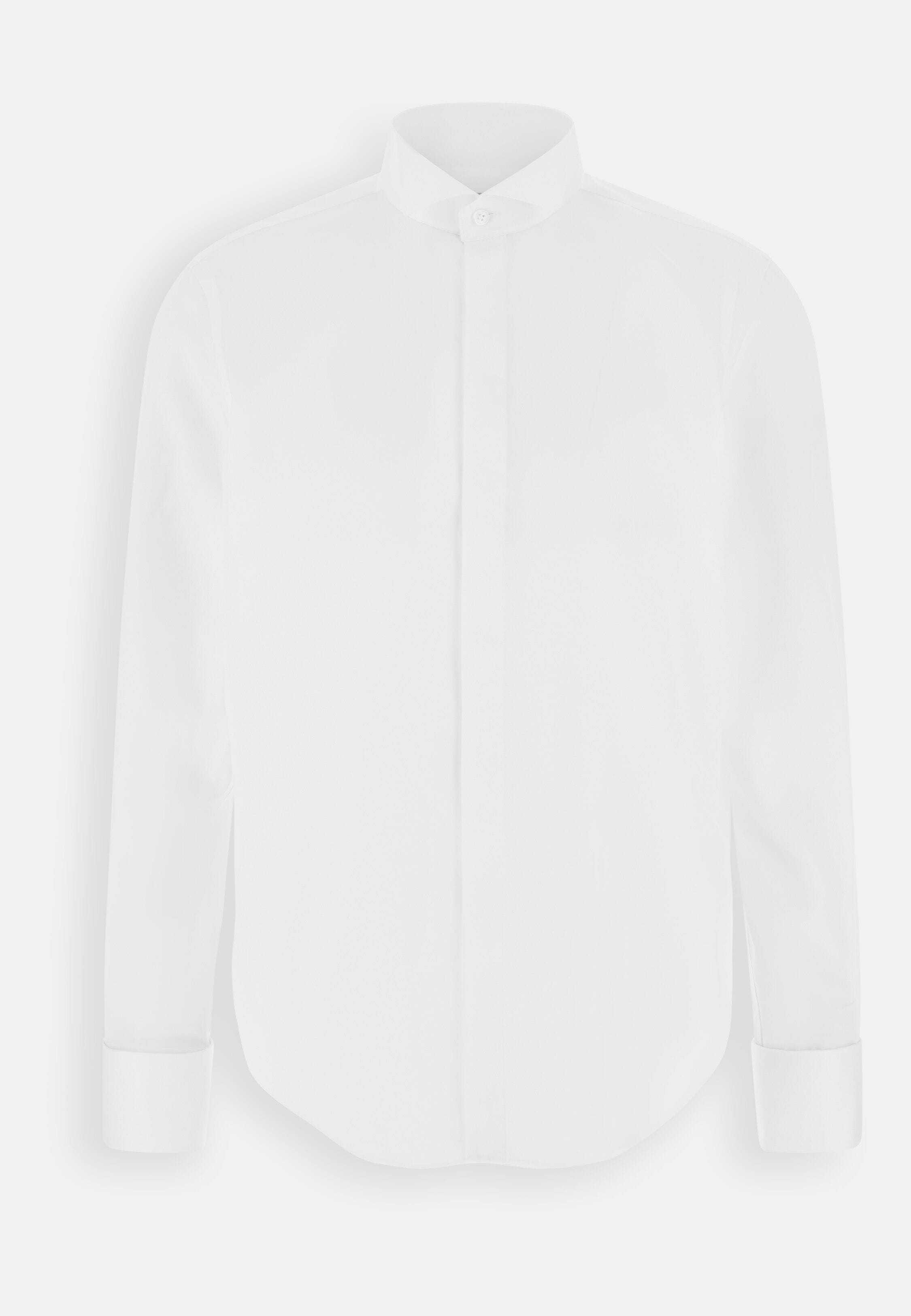Camicia In Raso Di Cotone Slim Fit, Bianco, hi-res, 7