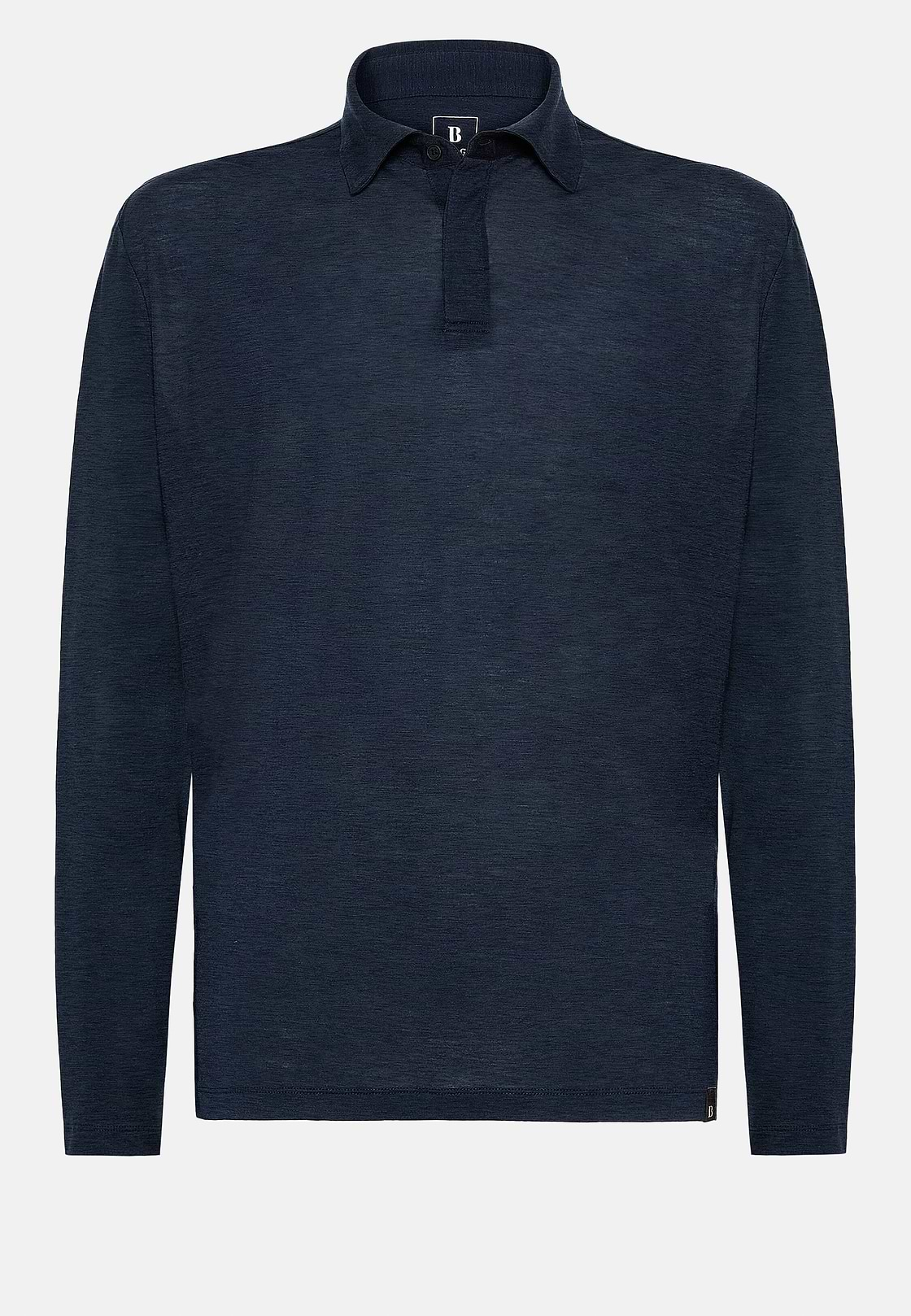 Polo In Wool Tencel, Navy, hi-res