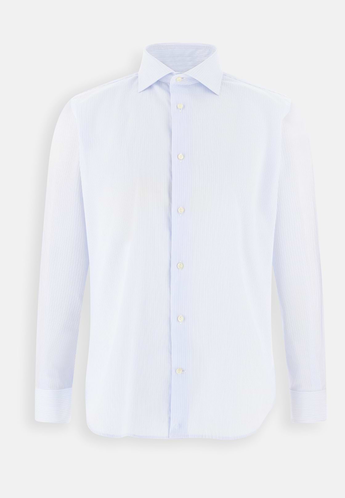 Overhemd Gestreept in Katoen Dobby Regular Fit, Light Blue, hi-res, 7