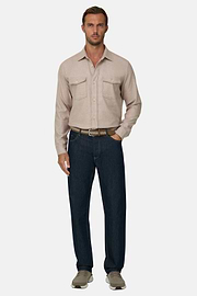 Overshirt in Cotton Flannel, Sand, thumb, 2