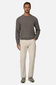 Jeans in Stretch Velvet, Sand, thumb, 2
