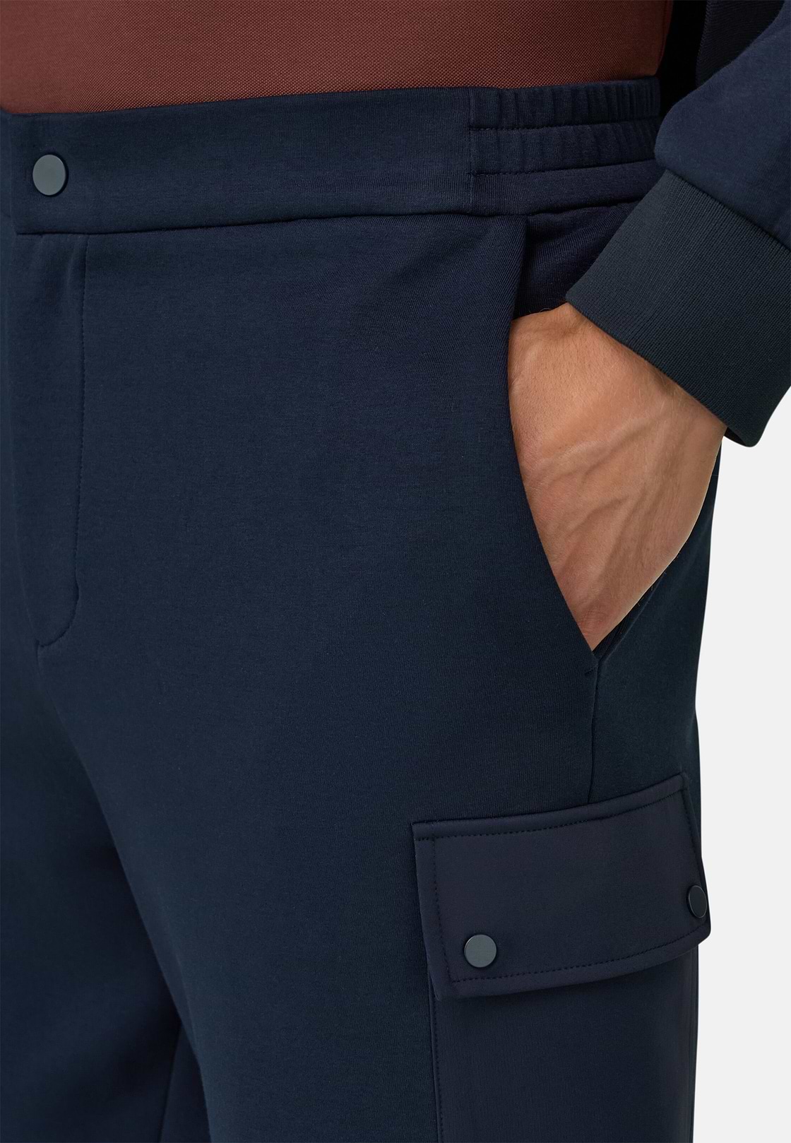 Jogginghose aus Mischgewebe Scuba B Tech, Navy blau, hi-res, 3