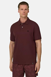 Polo In Pique Di Cotone Regular Fit, Burgundy, thumb, 1