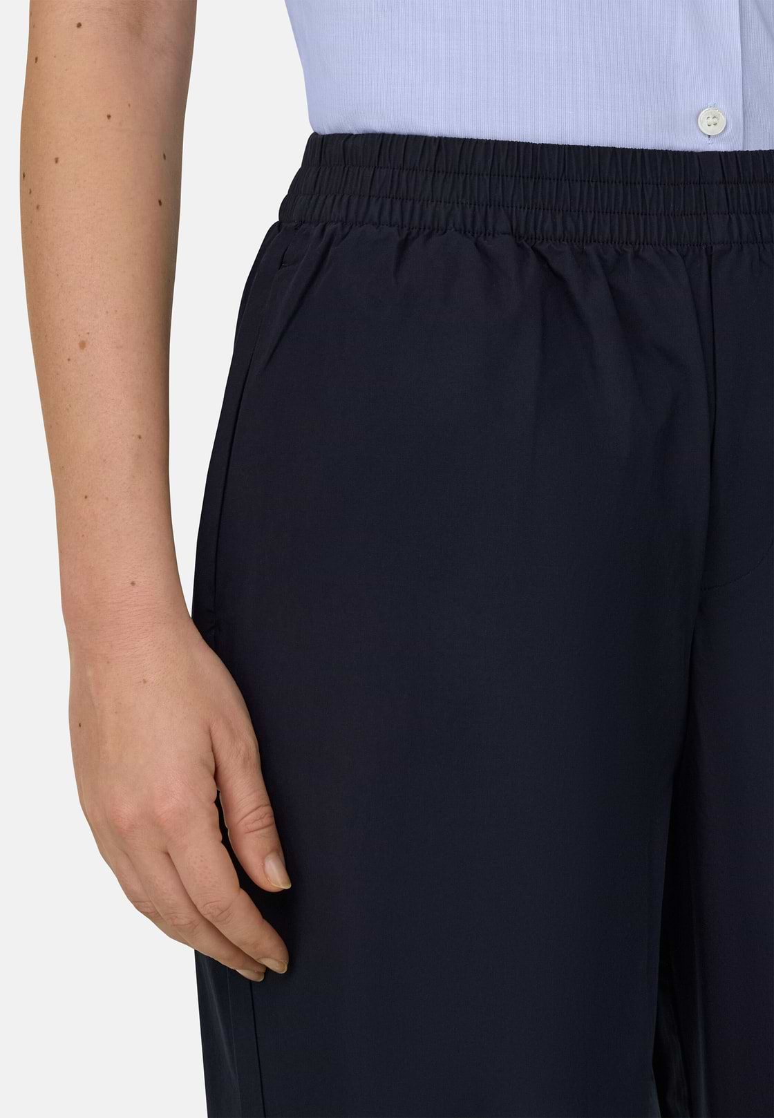 Pantaloni In Cotone, Navy, hi-res, 5