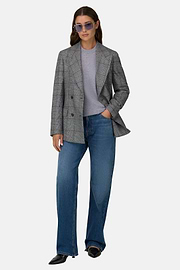 Blazer Double-Breasted in Wool, Black, thumb, 2