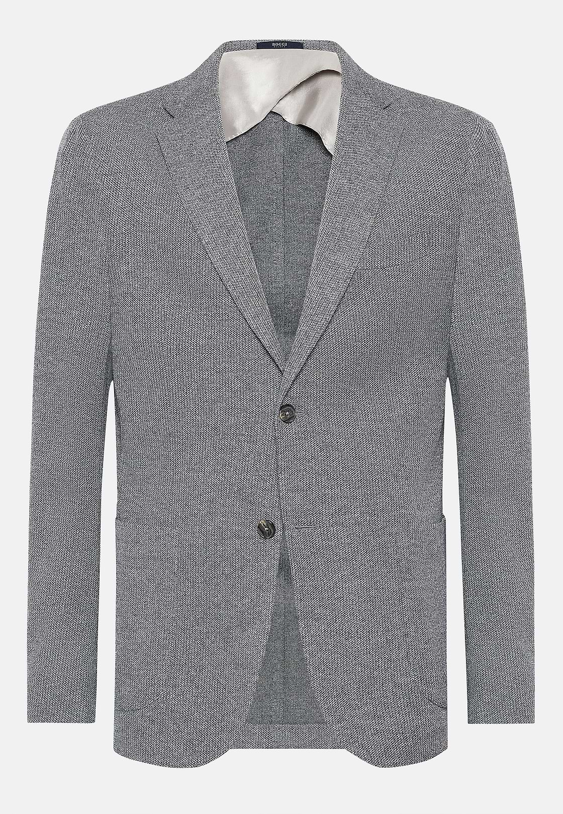 B Jersey Grey Jacket In Cotton, Wool and Polyester, Grey, hi-res