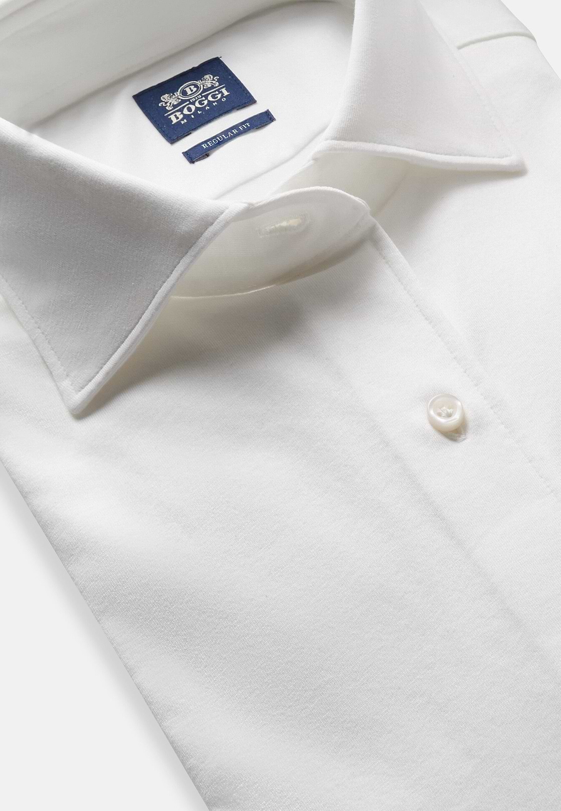 Chemise Polo En Jersey De Coton Coupe Slim, blanc, hi-res