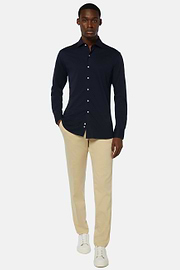 Cotton Piqué Regular Fit Polo Shirt, Navy blue, hi-res