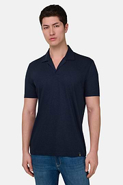 Polo In Misto Lino, Indaco, thumb, 1