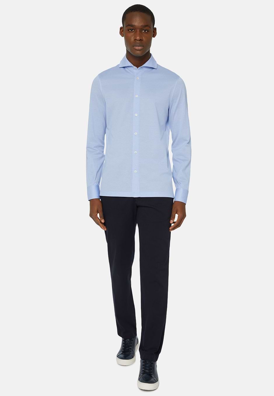 Chemise Polo En Piqué Fil D'Écosse Coupe Slim, Bleu clair, hi-res