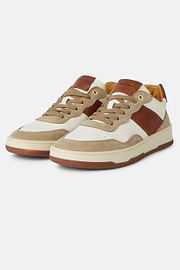 Sneakers Biege et Marron En Cuir, Marron-Beige, hi-res