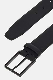 Rubberised Leather Belt With Logo, Black, thumb, 2
