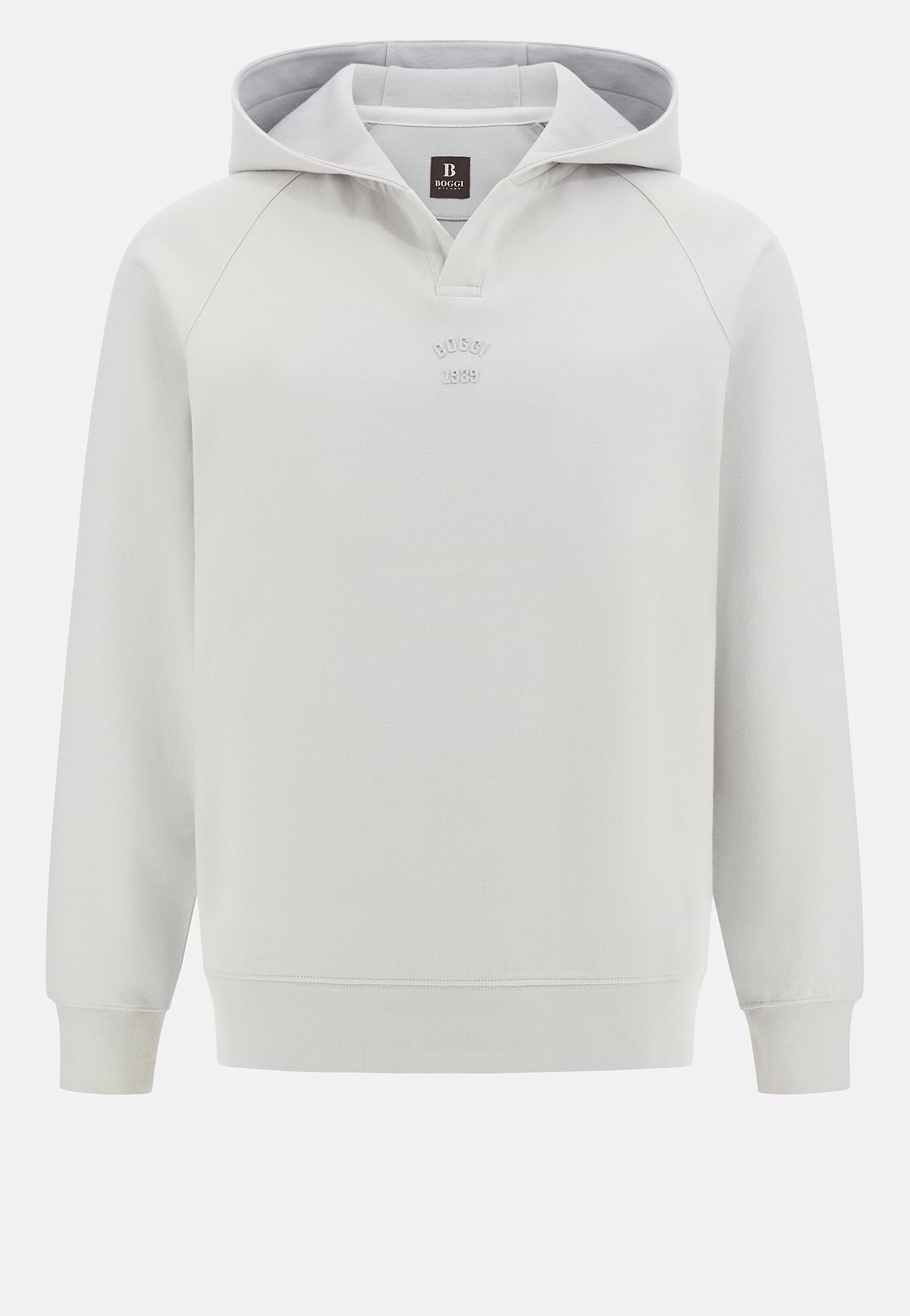 Cotton Blend Hoodie, White, hi-res