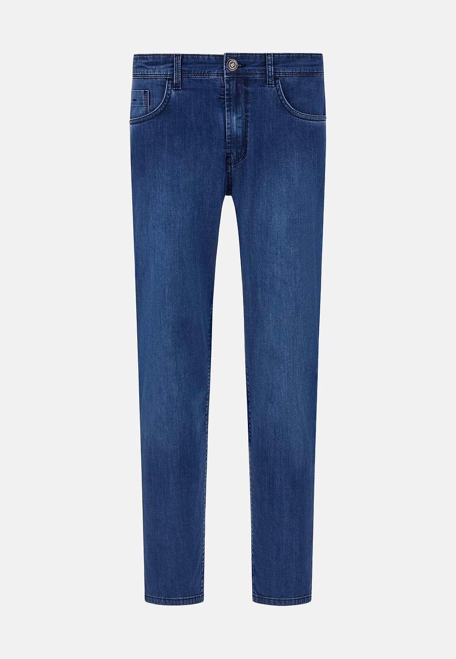 Jean Ultraléger Bleu Moyen En Denim Extensible, Bleu, hi-res