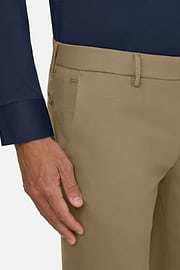 Stretch Cotton/Tencel Trousers, Taupe, thumb, 3