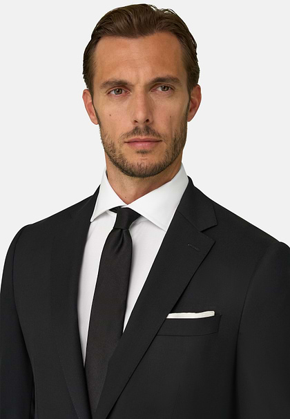 Stretch Wool Knit Jacket, Black, hi-res