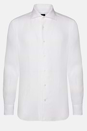 Regular Fit White Linen Shirt, White, hi-res