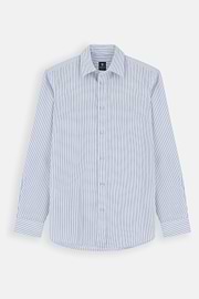 Shirt Striped Poplin Regular Fit, Light Blue, thumb, 7