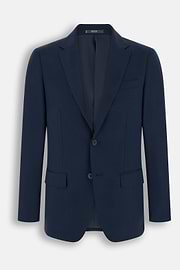 Suit Micro Patterned Stretch Wool, Navy blue, thumb, 7