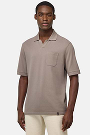 Polo En Piqué De Coton., Taupe, hi-res