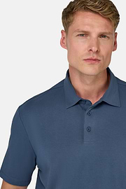 Polo Shirt In Stretch Supima Cotton, Blue, hi-res