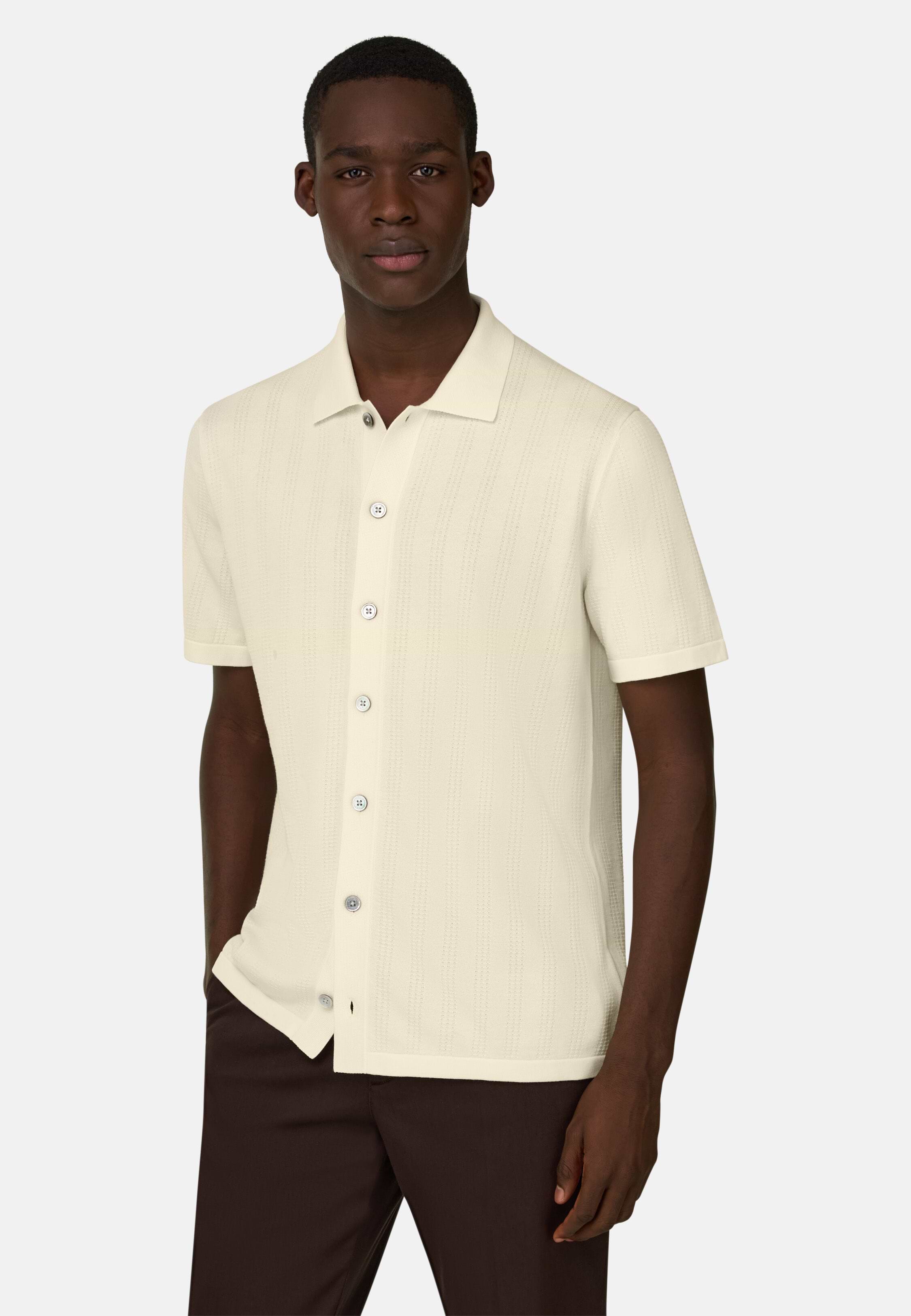organic cotton dress shirt Diva Business Style Beige Organic Cotton Shirt XS-S
