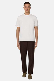 Strick-T-Shirt Aus Baumwollkrepp, Weiß, thumb, 2