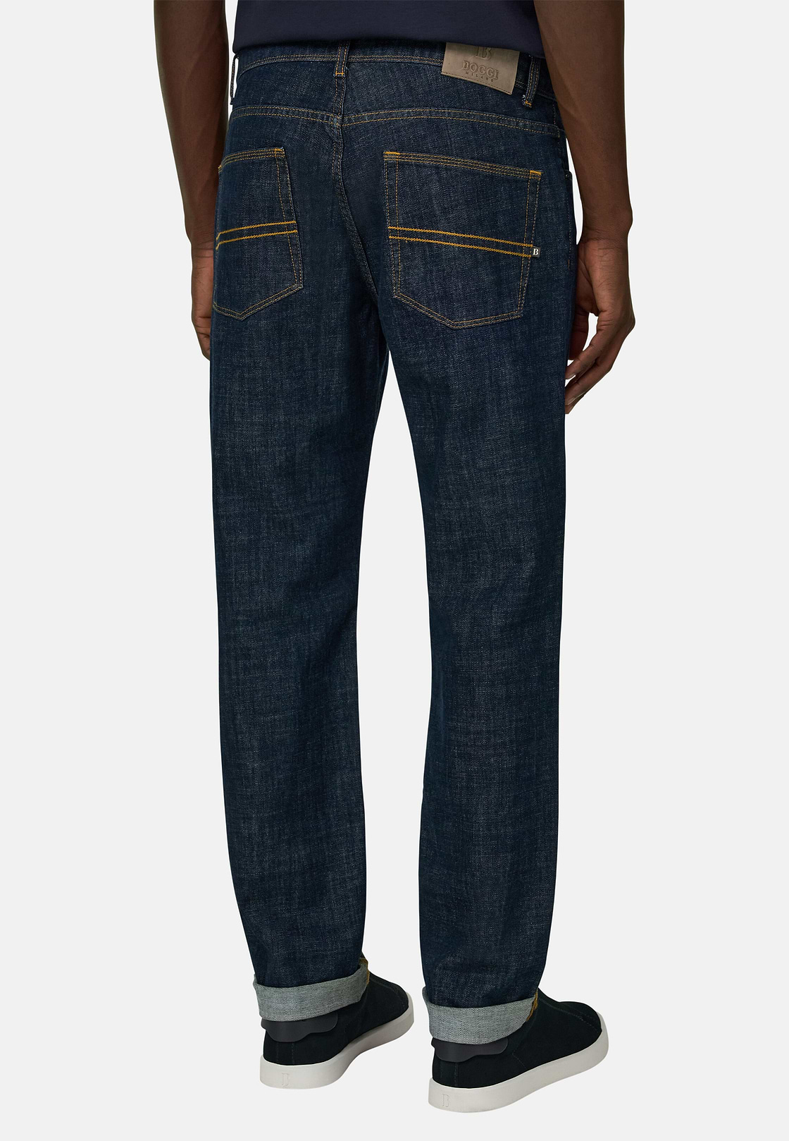 Granatowe jeansy ze stretchem, Dark Blue, hi-res, 3