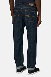 Granatowe jeansy ze stretchem, Dark Blue, thumb, 3