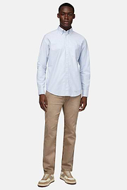 Chemise En Coton Oxford Bio Coupe Droite, Bleu clair, hi-res