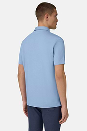 Polo In Cotone Supima Elasticizzato, Azzurro Chiaro, thumb, 3