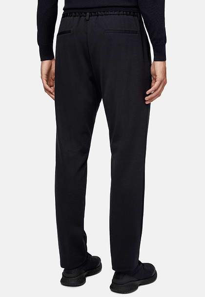 B Tech Wool Trousers, Navy blue, hi-res