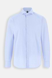 Shirt Patterned Cotton Slim Fit, Light Blue, thumb, 7