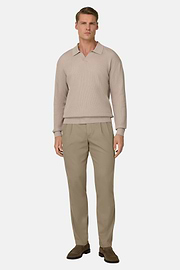 Stretch Cotton/Tencel Pants, Taupe, thumb, 3